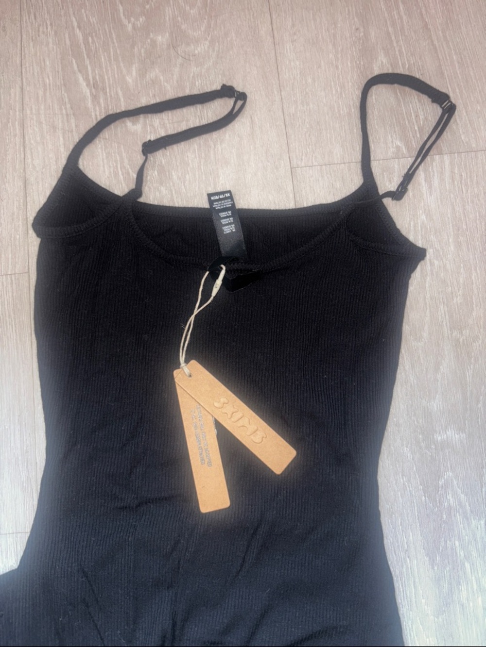 SKIMS Black Slip Dress with Adjustable Straps